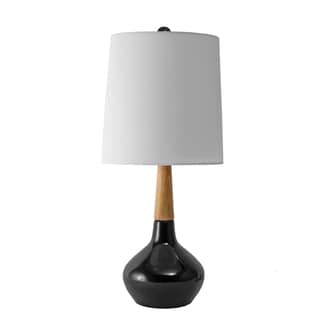 Black 25-inch Kayla Ogee Ceramic Vase Table Lamp swatch