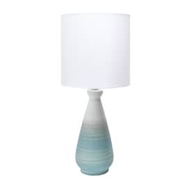 Green 25-inch Ombre Ceramic Striped Flask Table Lamp swatch