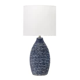 Blue 27-inch Ceramic Coiled Texture Table Lamp swatch