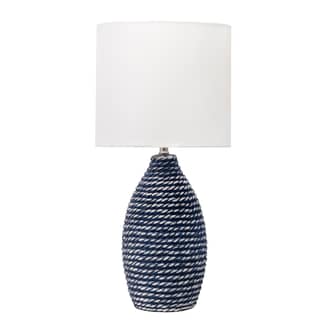 Blue 27-inch Ceramic Coiled Texture Table Lamp swatch