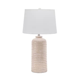 Beige 29-inch Ceramic Reeded Bands Table Lamp swatch