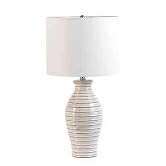 Cream 28-inch Ridged Ceramic Standard Table Lamp swatch