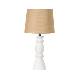 White 26-inch Ceramic Geometric Gourd Table Lamp swatch
