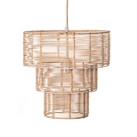 Beige 15-inch Rattan Canopy Pendant swatch