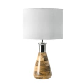 Tan 22-inch Striped Wood Vessel Table Lamp swatch