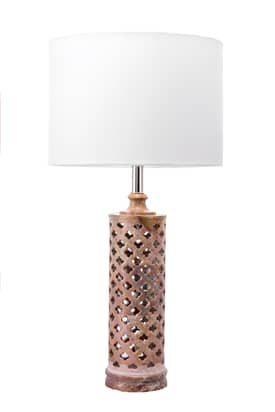 Natural 24-inch Vesta Marble Trellis Table Lamp swatch