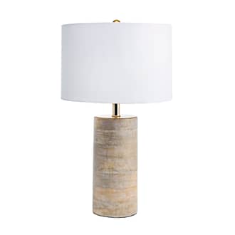 Natural 21-inch Striped Wood Column Table Lamp swatch