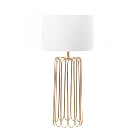 Brass 28-inch Iron Wire Framed Column Table Lamp swatch