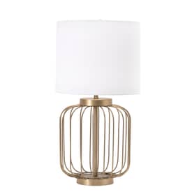 Brass 23-inch Iron Wire Framed Bird Cage Table Lamp swatch