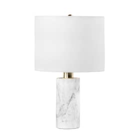 White 20-inch Marble Cylinder Table Lamp swatch
