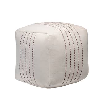 Cotton Dotted Pinstriped Pouf primary image