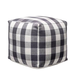 Cotton Buffalo Plaid Pouf primary image