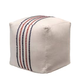 Ivory Cotton Dotted Pouf swatch