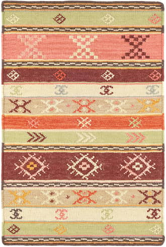 Multicolor 2' 6" x 8' Aztec Kilim Handwoven Wool Rug swatch