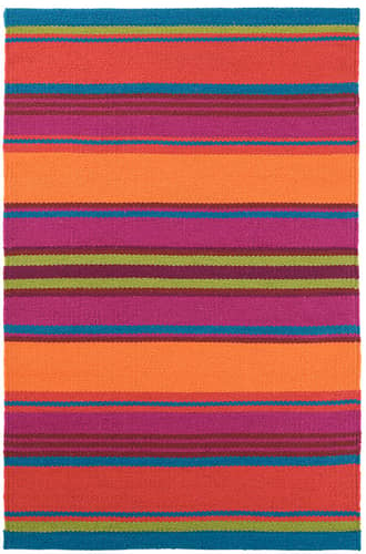 Multicolor 2' x 3' Pilar Stripe Handwoven Indoor/Outdoor Rug swatch
