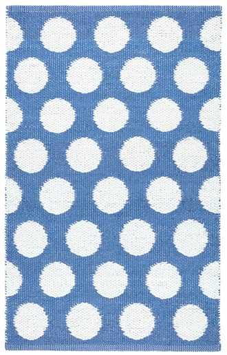 Blue 10' x 14' Dot Handwoven Indoor/Outdoor Rug swatch