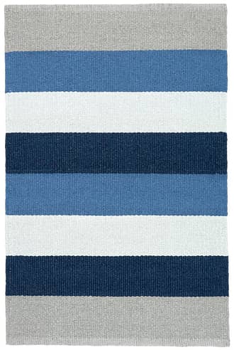 Blue 2' 6" x 8' Ocean Stripe Handwoven Indoor/Outdoor Rug swatch