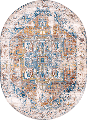 6' 7" x 9' Fringed Medallion Rug primary image