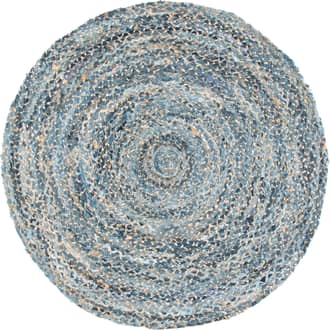 6' Hand Braided Denim And Jute Interwoven Solid Rug primary image