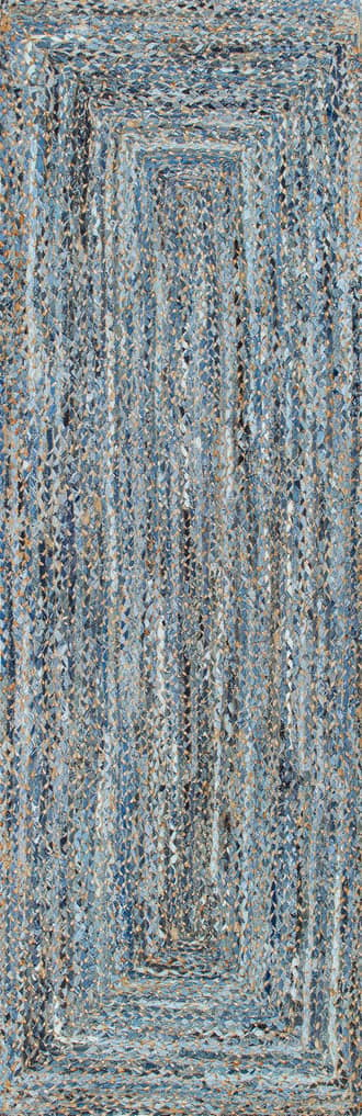 2' 6" x 6' Hand Braided Denim And Jute Interwoven Solid Rug primary image
