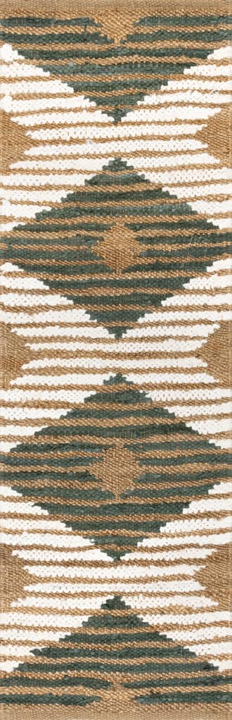 Hand Braided Denim And Jute Striped Diamonds Rug primary image