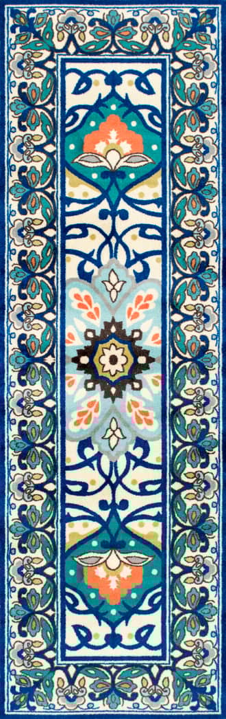 2' 6" x 8' Jewel Tone Floral Printed Rug primary image