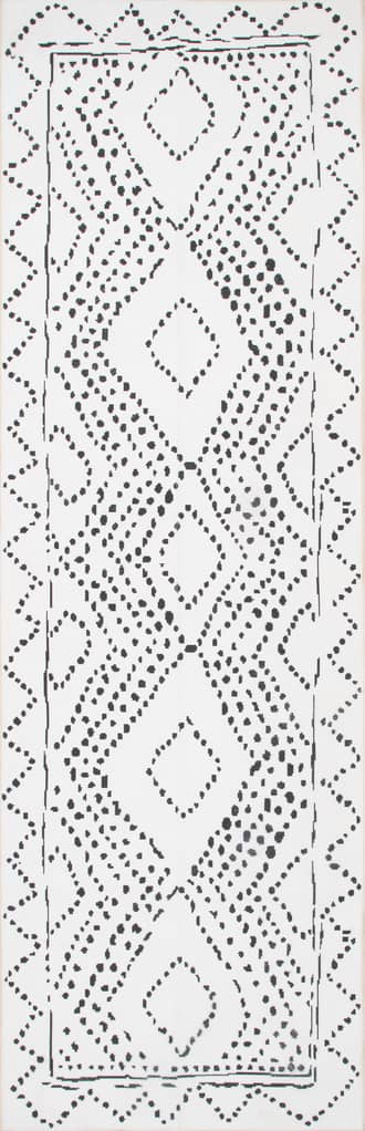 2' 6" x 10' Dotted Diamond Trellis Washable Rug primary image