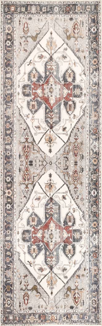 2' 6" x 12' Crystalline Medallion Washable Rug primary image