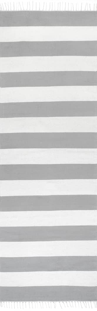 2' 6" x 8' Awning Striped Flatweave Tassel Rug primary image