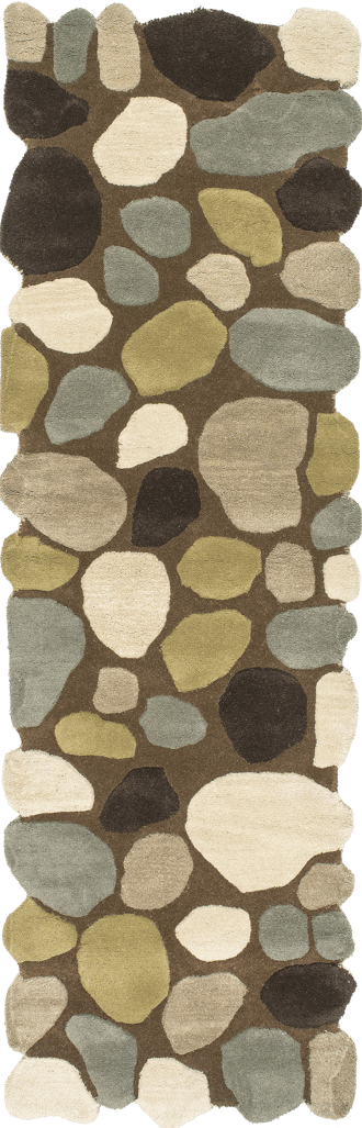 2' 6" x 8' Contemporary Handmade Wool Pebbles Cobblestone Rug primary image